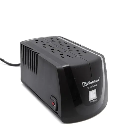 Regulador de Voltaje Koblenz Gold Series ER-2300 / 2300 VA / 8 contactos / Negro