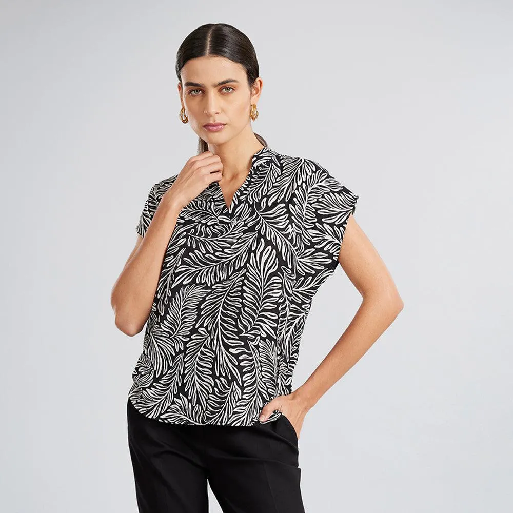 Blusa Estampada Contraste