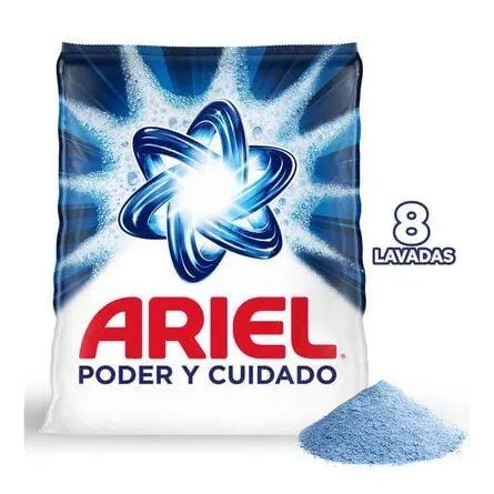 Detergente en Polvo Ariel Poder y Cuidado 8 lavadas (1000g)