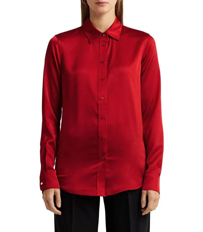 Camisa Charmeuse De Satén Mujer