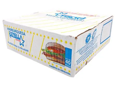 HAMBURGUESA DE RES ESTRELLA A GRANEL CAJA 40 PZA.
