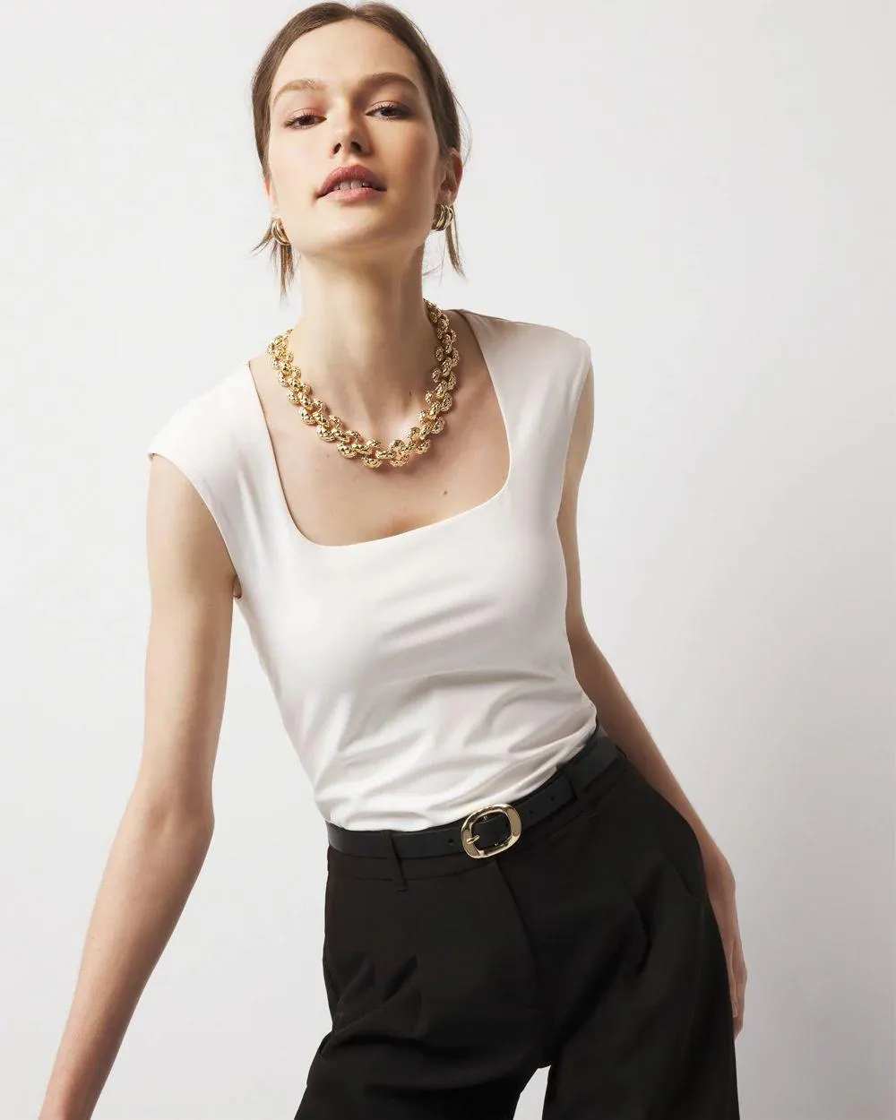 WHBMFORME ™ All Ways Stretch Square Neck Top