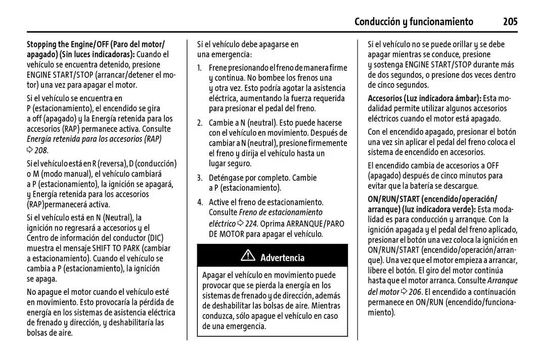 Catálogo de Chevrolet Corvette Stingray Manual del propietario 22 de enero al 31 de diciembre 2025 - Pagina 206