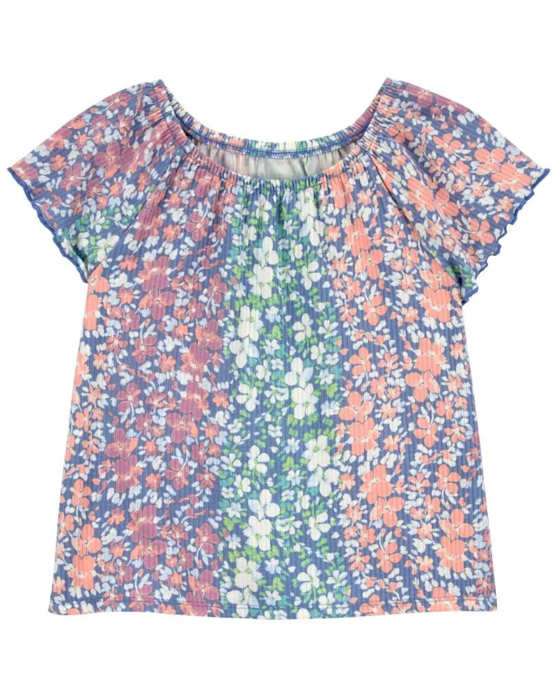 Blusa Acanalada Con Estampado Floral Oshkosh B'Gosh