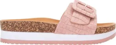 sandalia plana altura media hebilla