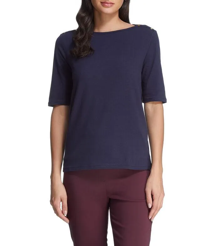 Blusa lisa manga corta Mujer