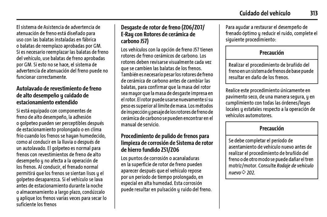 Catálogo de Chevrolet Corvette Stingray Manual del propietario 22 de enero al 31 de diciembre 2025 - Pagina 314