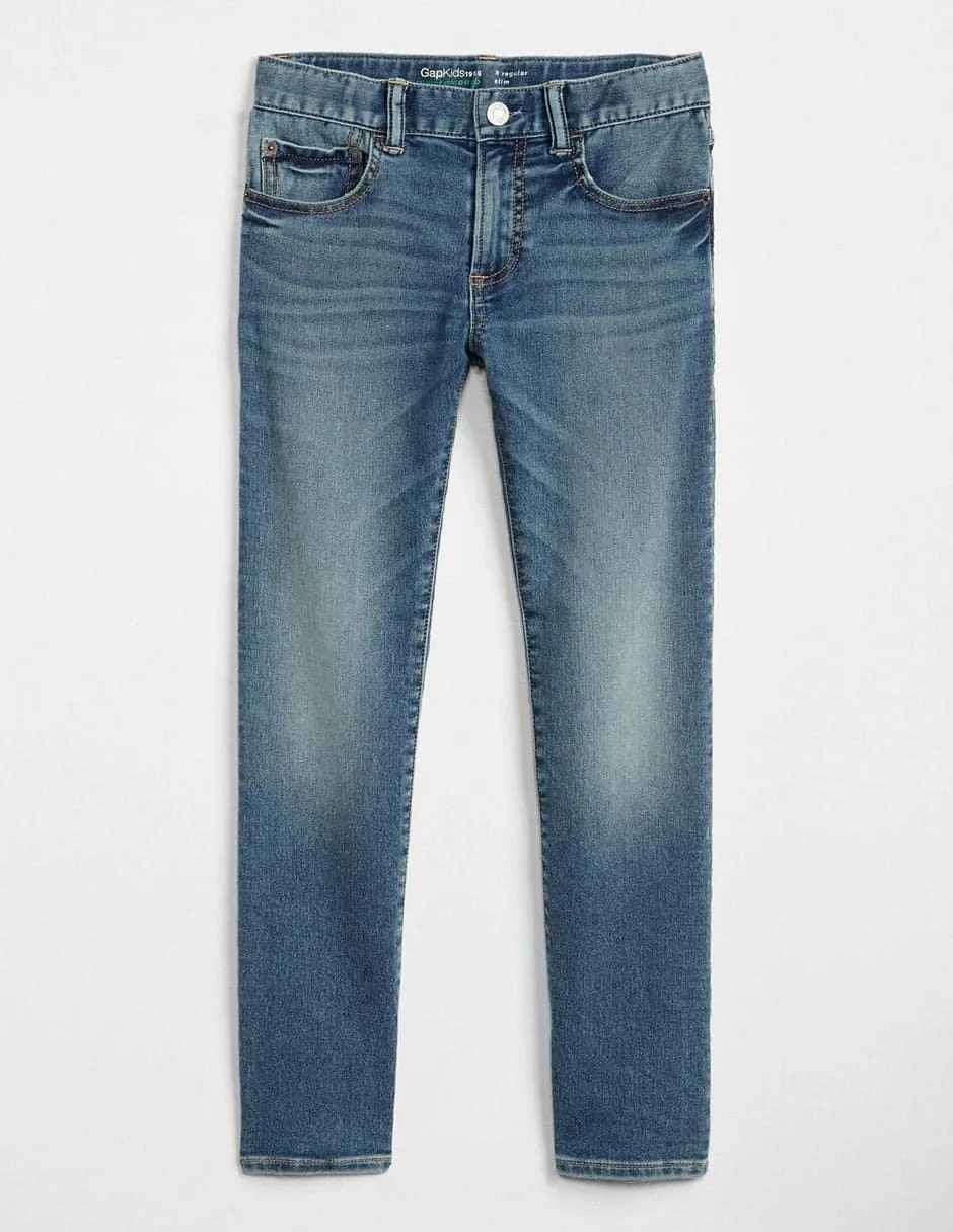 Jeans straight lavado claro para niño