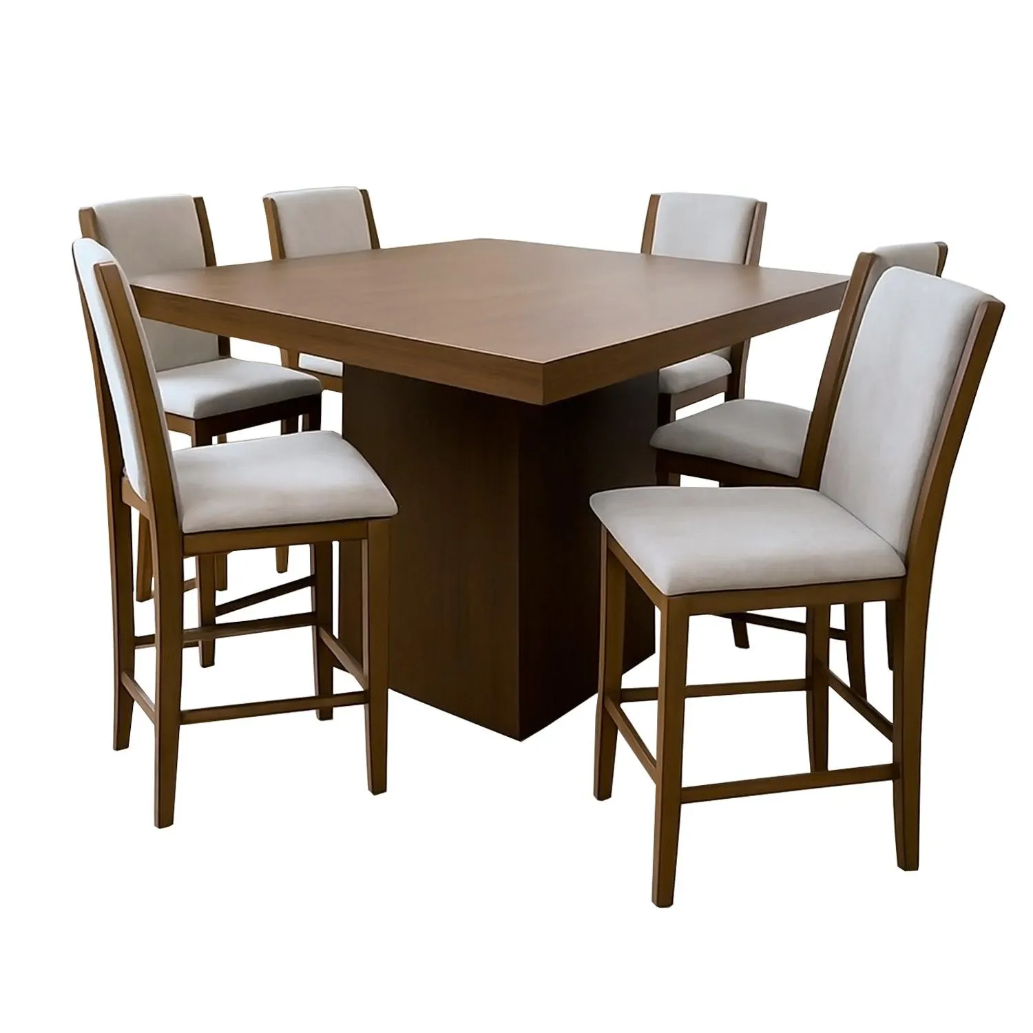 Desayunador 6 Bancos Eloisa - Nogal