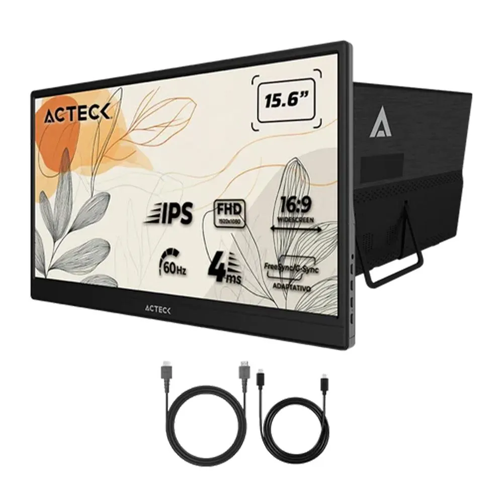 Monitor Portátil LED Acteck SlimBoard / 15.6" / 1920x1080 / FullHD / 1080p / AC-943116