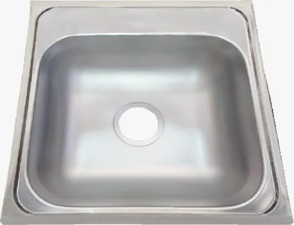 Fregadero de empotrar 1 tina de acero inoxidable 47x49cm marca EB TÉCNICA