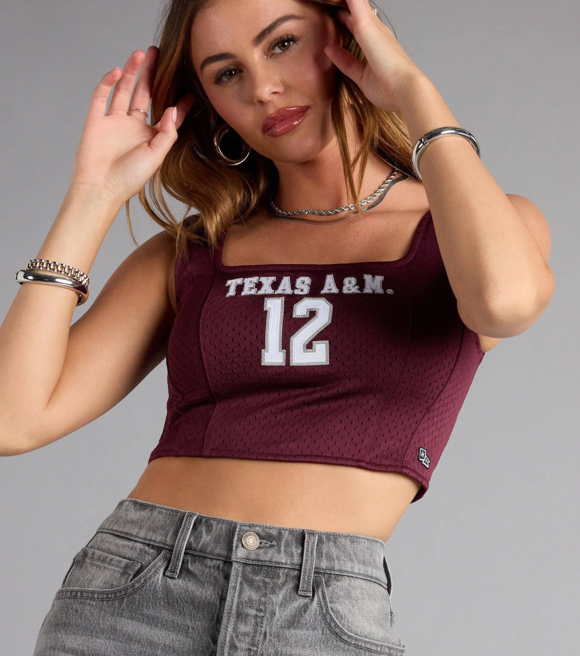Score To Slay Texas A&M® Jersey Corset Top