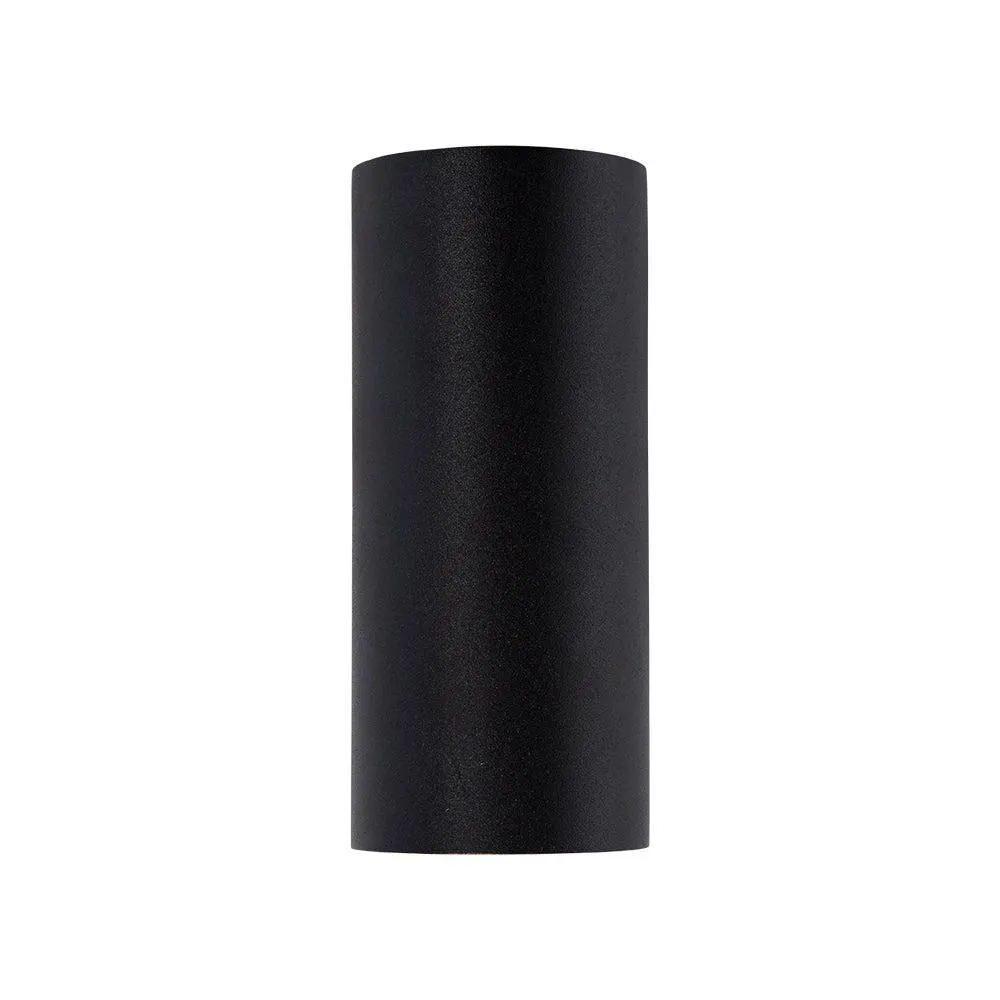 Aplique Pared Exteriores Cilíndrico Negro 3e Led Integrado 2