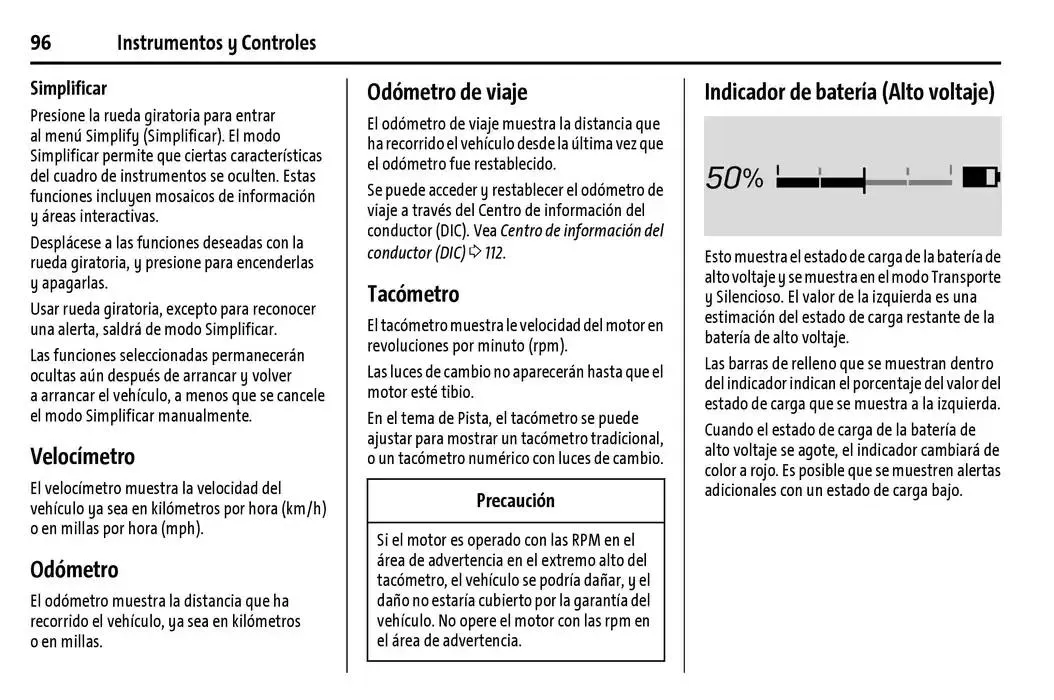Catálogo de Chevrolet Corvette Stingray Manual del propietario 22 de enero al 31 de diciembre 2025 - Pagina 97
