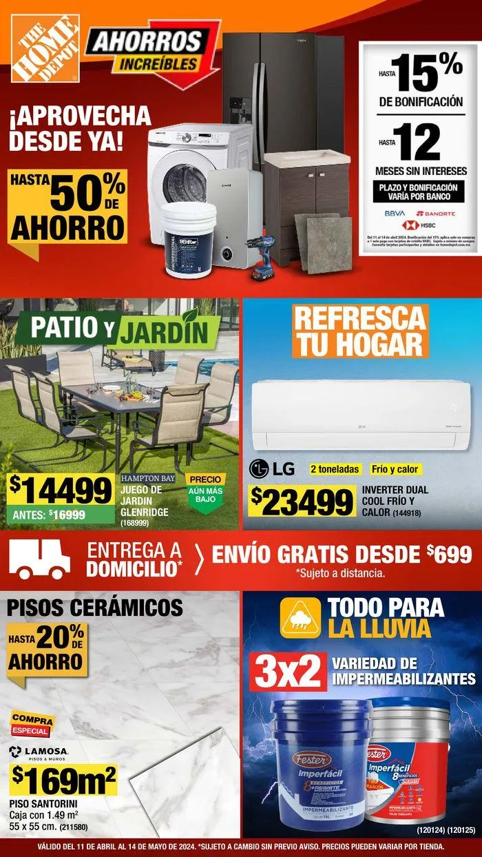 Catálogo de The Home Depot - Ahorros Increíbles 11 de abril al 14 de mayo 2024 - Pagina 1