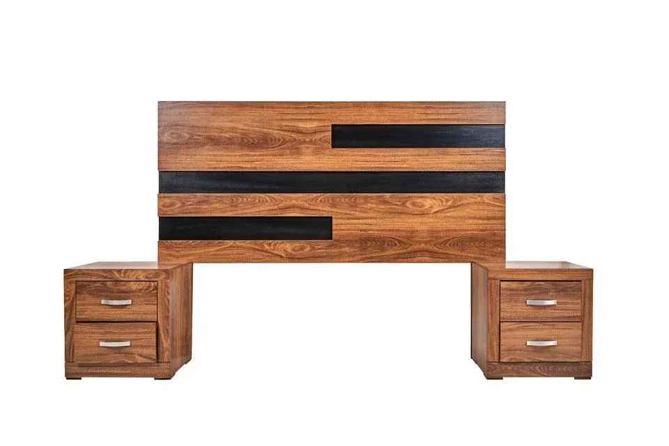 Cabecera King Size con 2 burós Dilla - Nogal y Negro