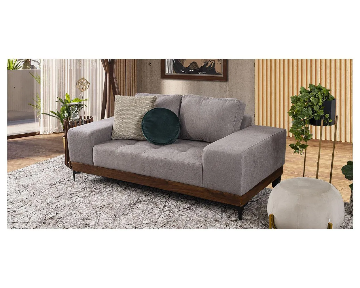 Sofá 2 Plazas Maya Gris