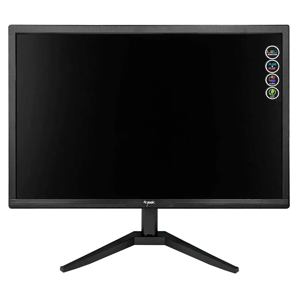 Monitor Stylos 4GEEK / 19” / 60Hz / Flat Tiempo de Respuesta 5ms / Color Negro / Diseño Bonito y Elegante / 4GKMO1B