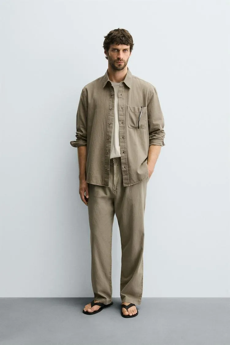 CAMISA LAVADA ALGODÓN - LINO