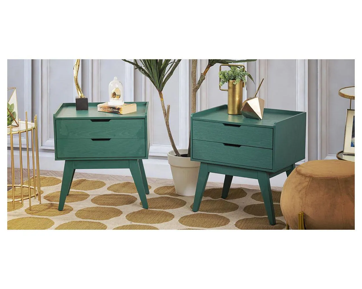 Buró con 2 Cajónes Zeus Verde I