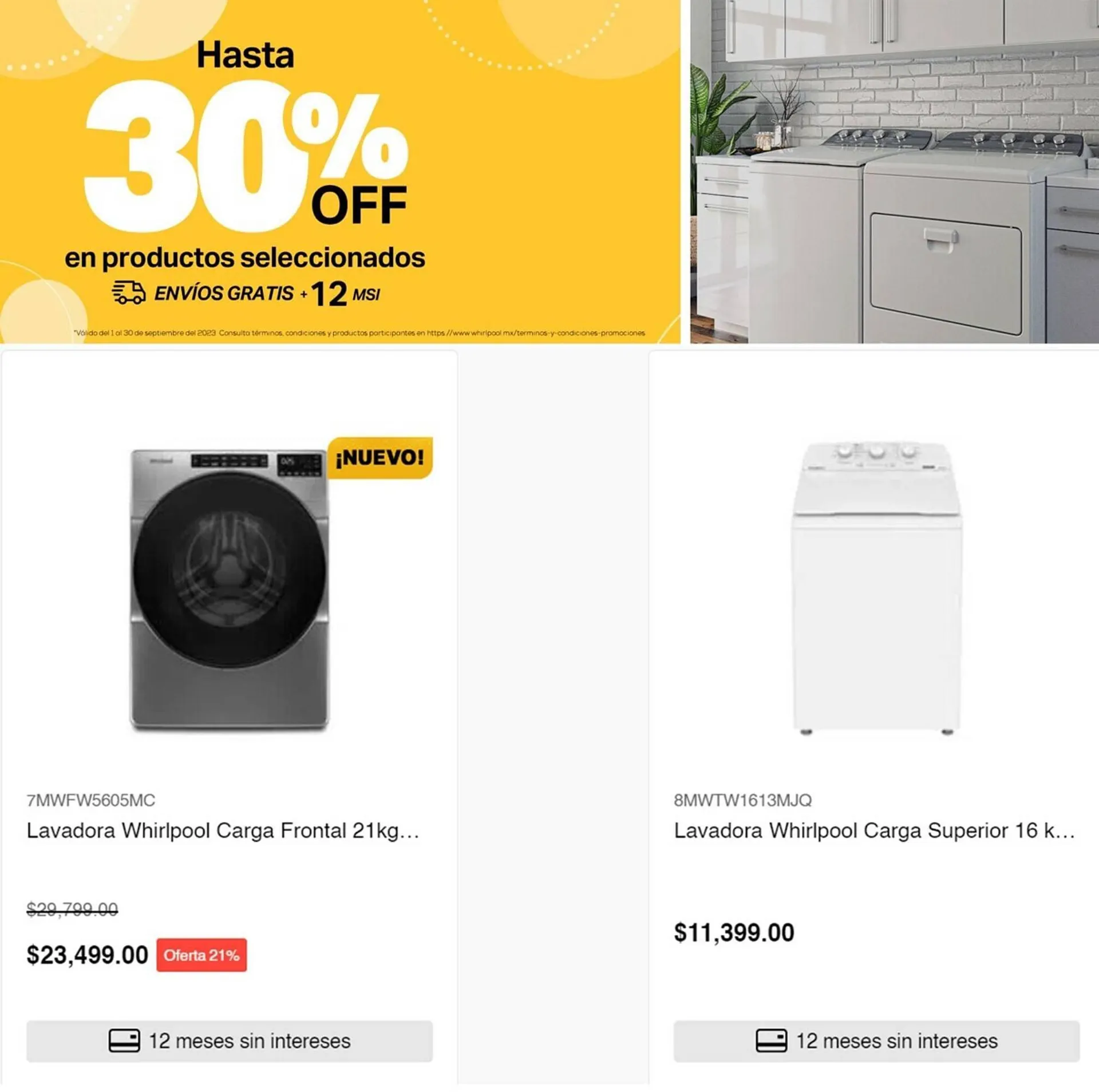 Catálogo de Catálogo Whirlpool 5 de septiembre al 30 de septiembre 2023 - Pagina 9