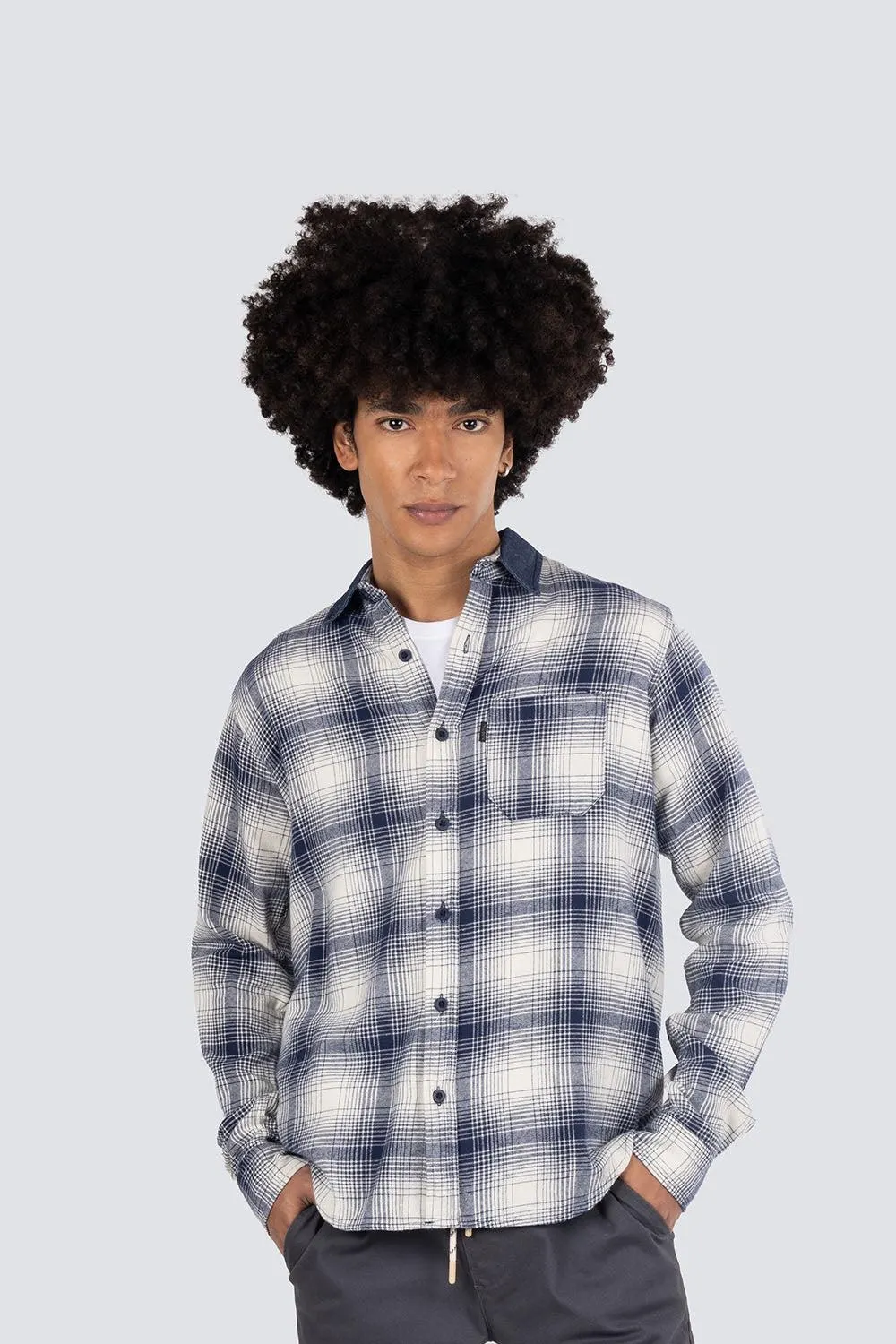 Camisa a cuadros manga larga