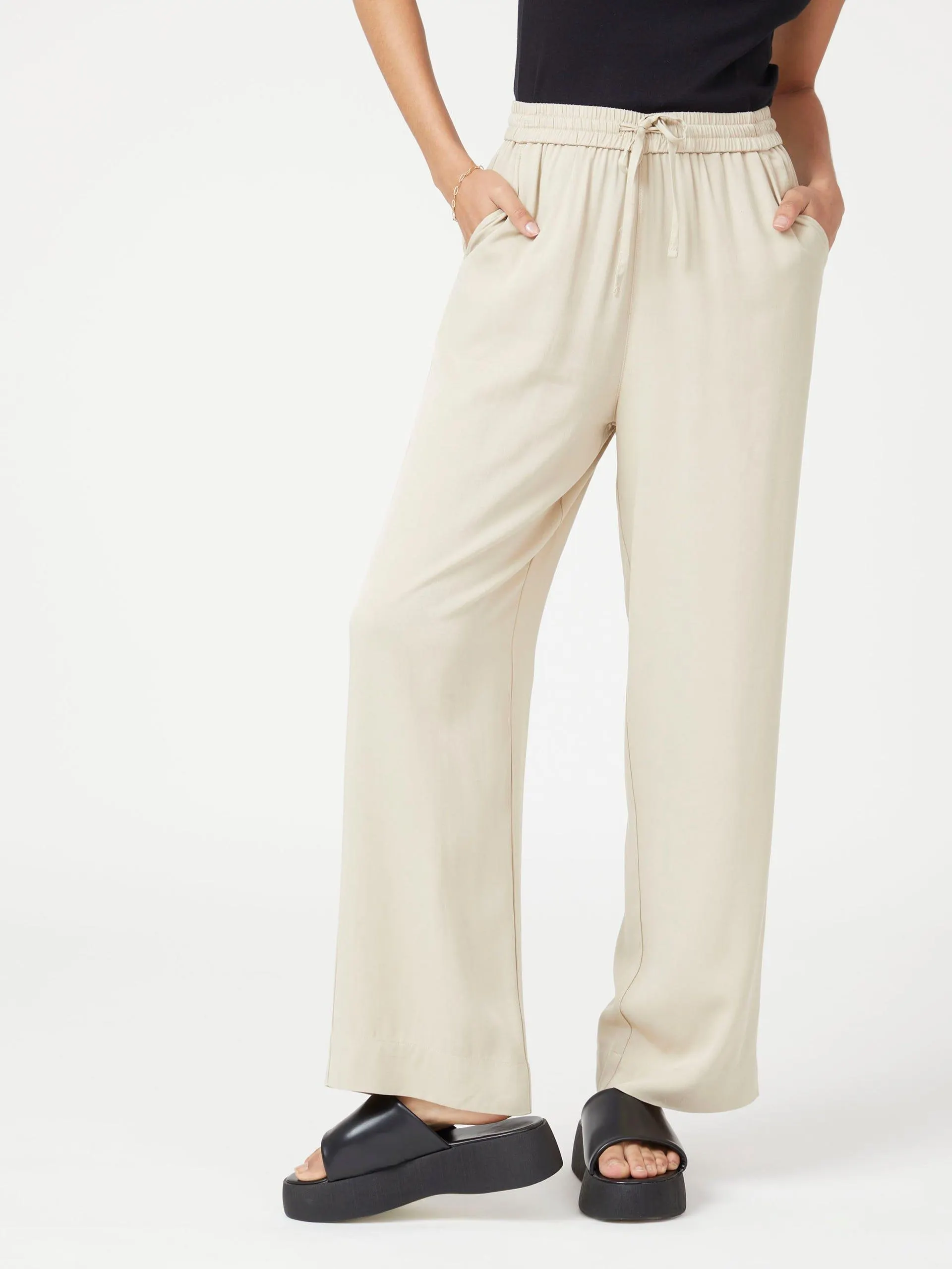 Pantalón Wide Leg Beige