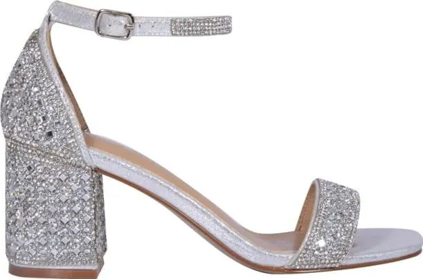 sandalia tacón con pedrería