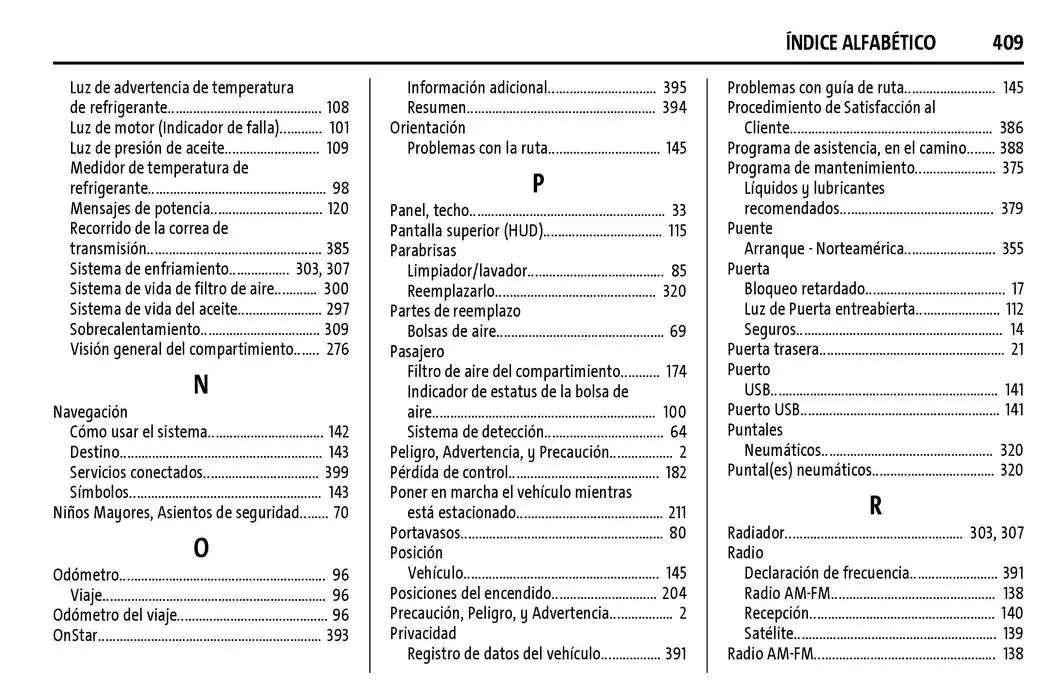 Catálogo de Chevrolet Corvette Stingray Manual del propietario 22 de enero al 31 de diciembre 2025 - Pagina 410
