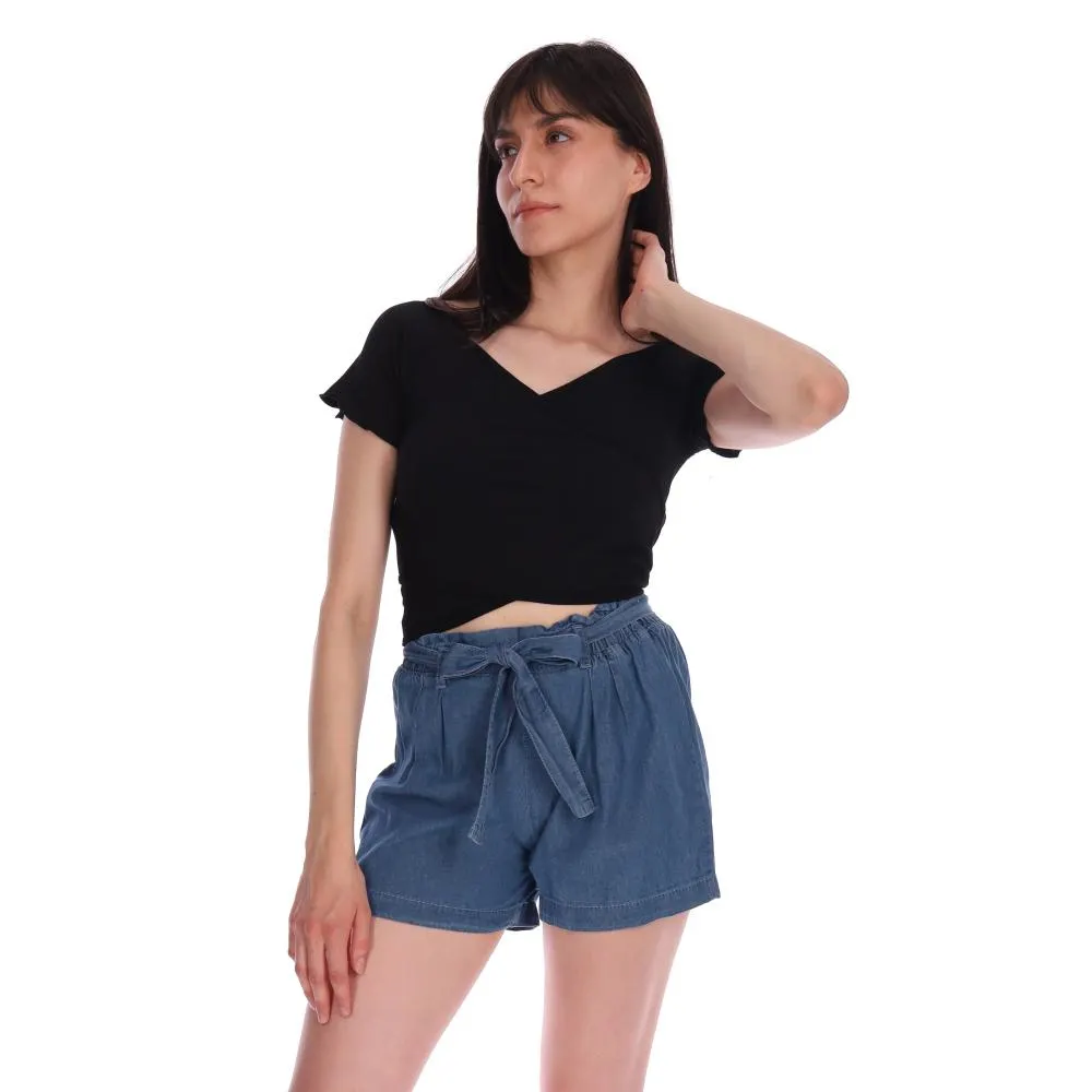 Blusa Red Sky Mujer Diseño Cruzado Negro