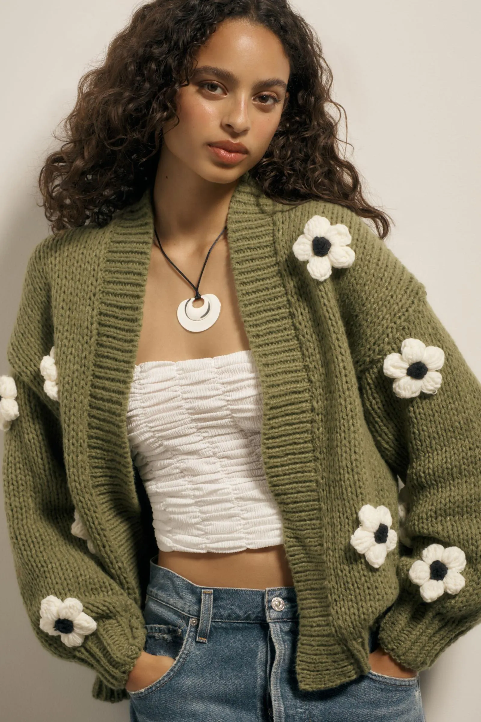 The Susannah 3D Flower Cardigan Sweater