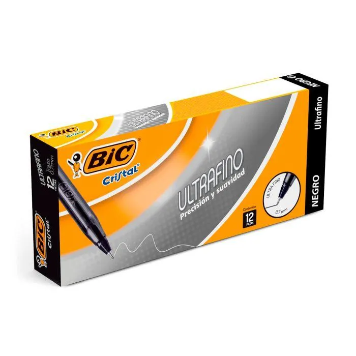 Bolígrafo Punto Fino 0.7 mm Bic Precisión y Suavidad Negro