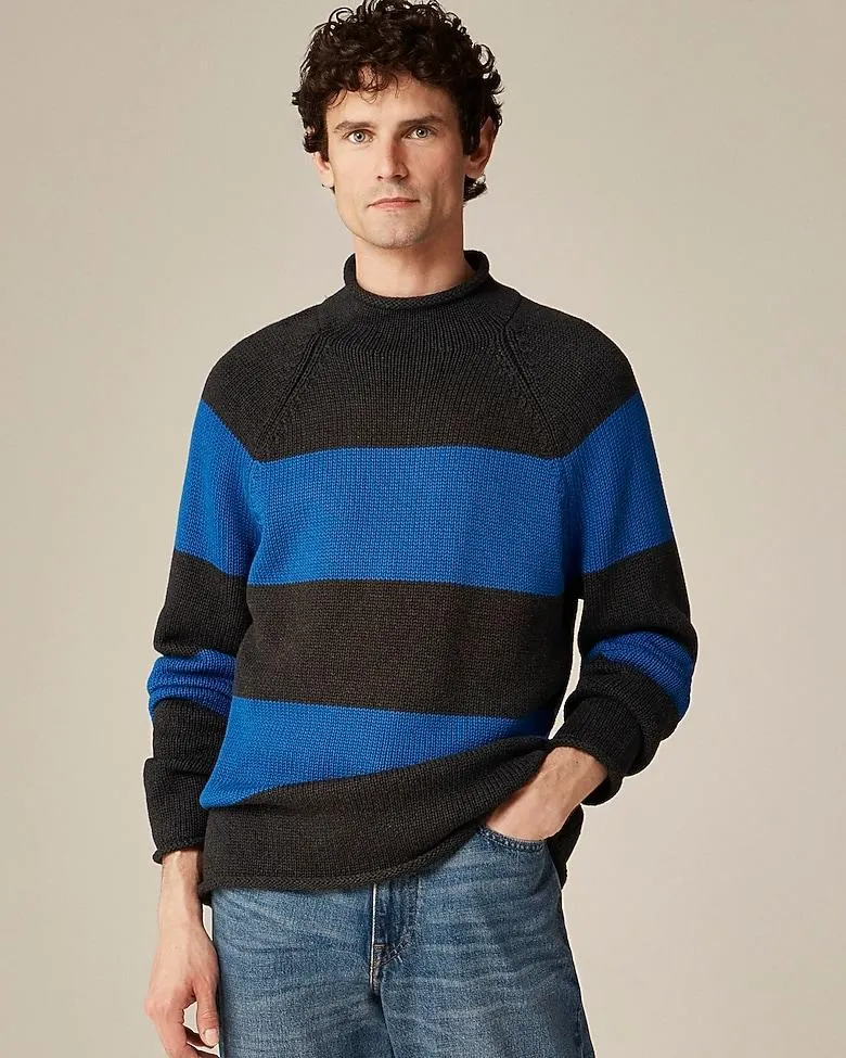 1988 Rollneck™ sweater in cotton hoop stripe