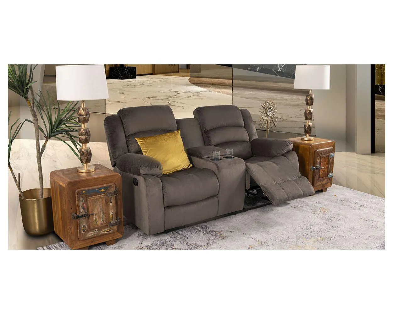 Sofá 2 Plazas Reclinable Misuri CN Chocolate