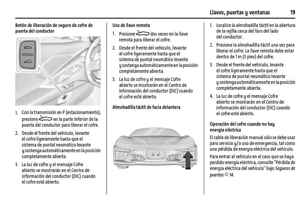 Catálogo de Chevrolet Corvette Stingray Manual del propietario 22 de enero al 31 de diciembre 2025 - Pagina 20