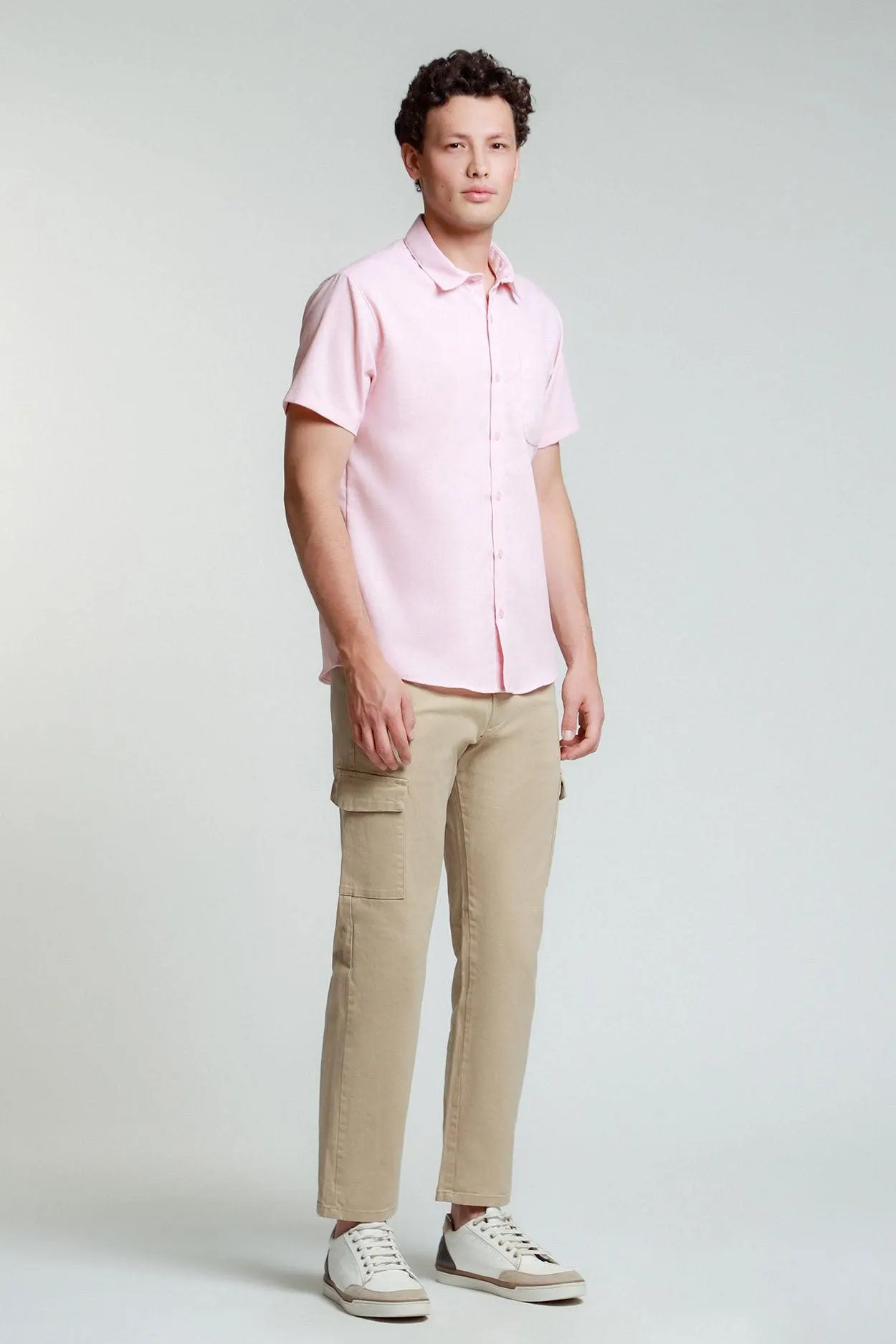 Camisa Manga Corta Mezcla Lino