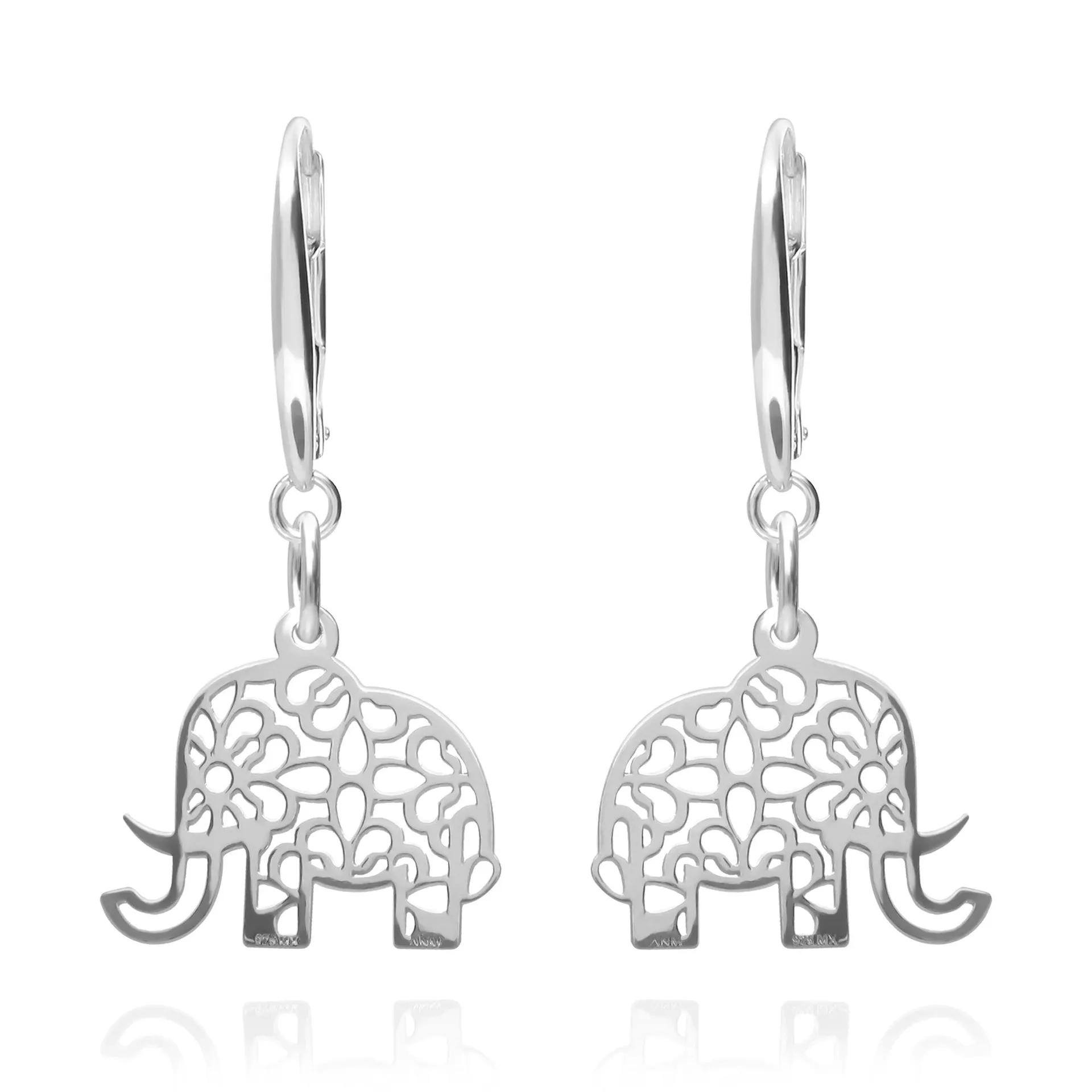 Aretes Mujer Plata 925 Amuletos Elefante Anamora por Tanya Moss
