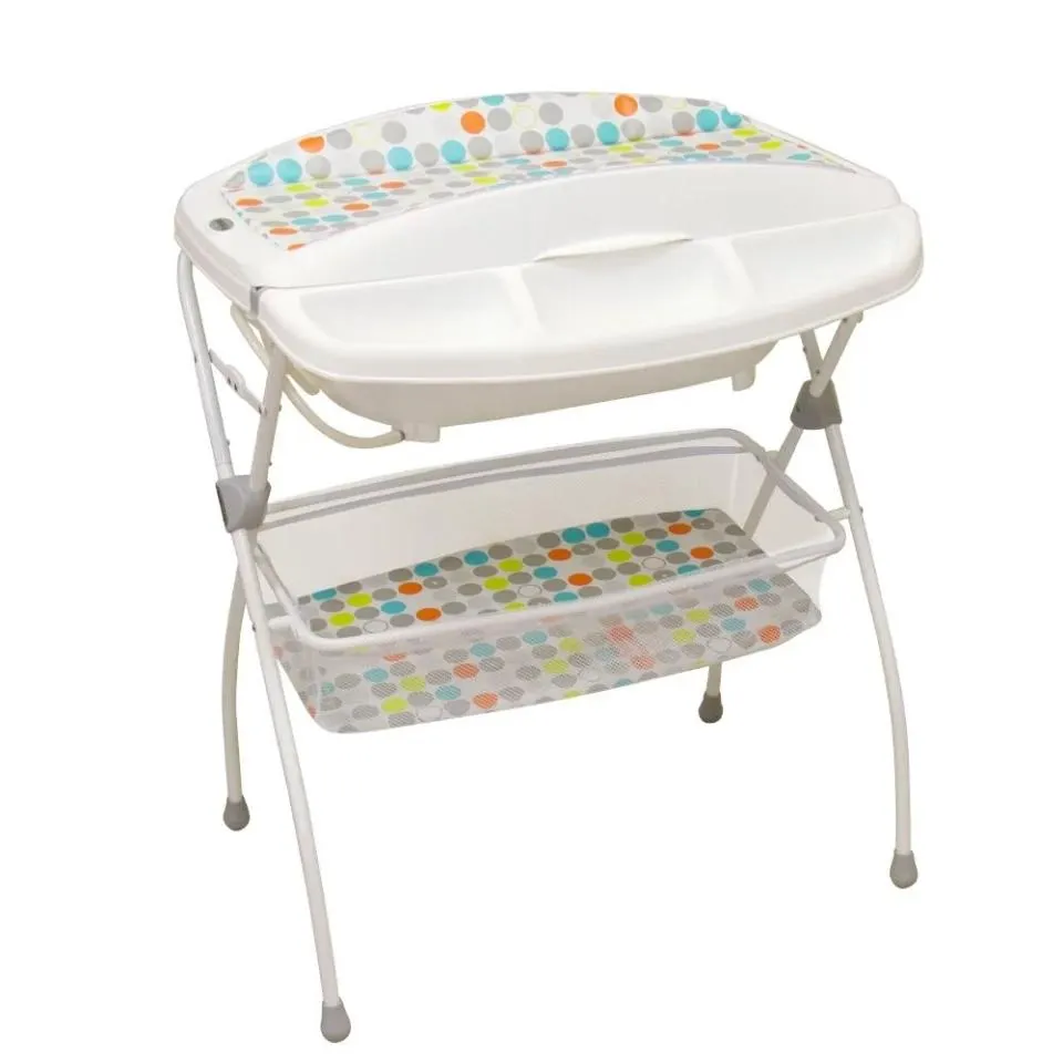 BAÑERA CON CAMBIADOR y base, plegable Onda prinsel círculos Gris