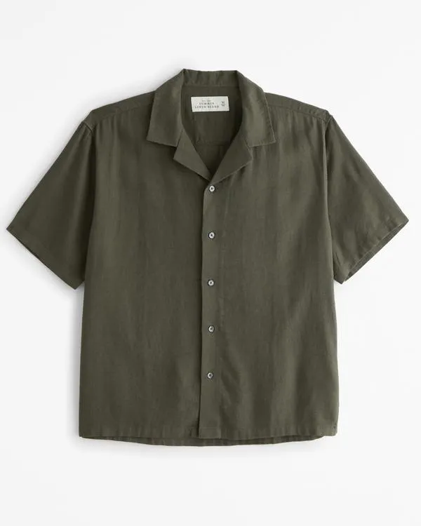 Camp Collar Summer Linen-Blend Shirt