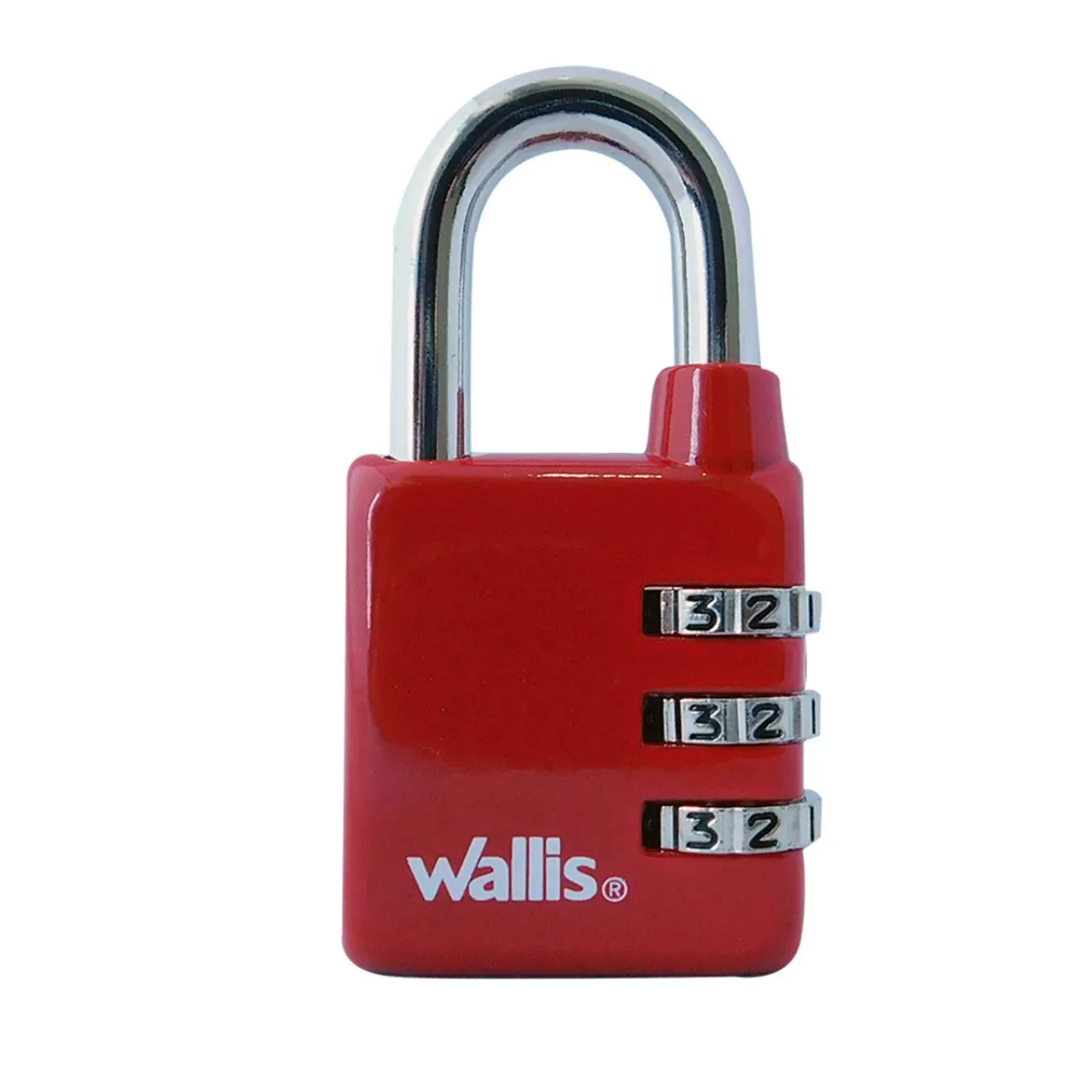 Candado de combinación con arco grueso, combinación 3 discos, rojo