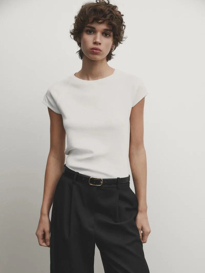 Camiseta algodón manga corta ranglán