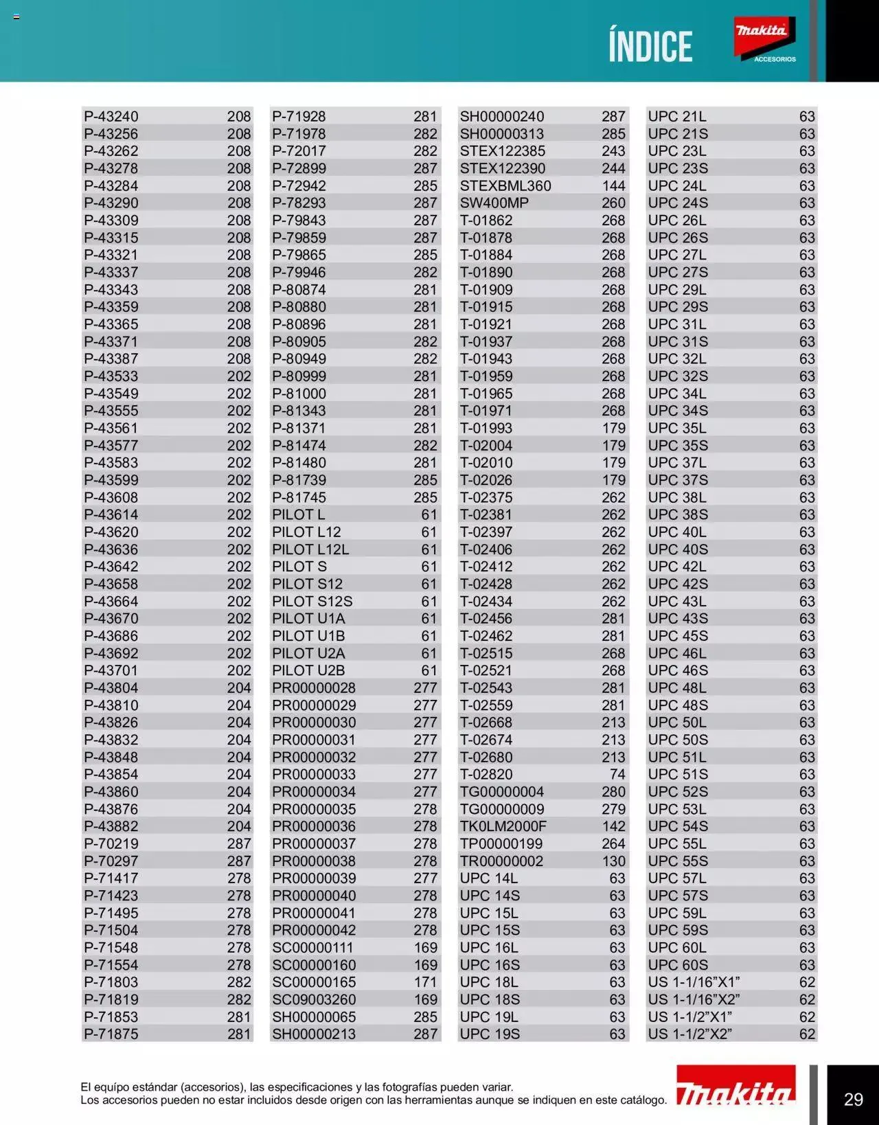 Catálogo de Makita Ofertas Accesorios 5 de septiembre al 31 de diciembre 2023 - Pagina 29