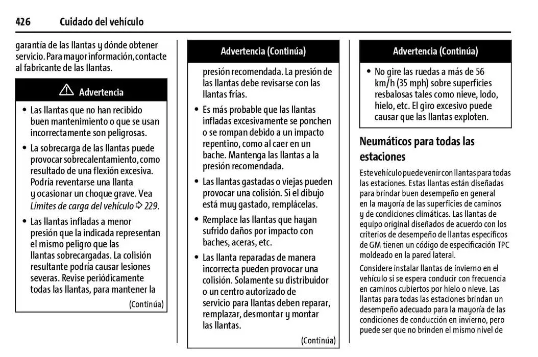 Catálogo de Cheyenne 2025 Manual del propietario 22 de enero al 31 de diciembre 2025 - Pagina 427