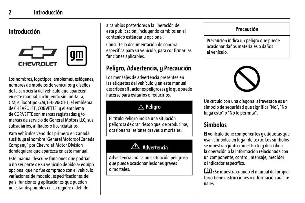Catálogo de Chevrolet Corvette Stingray Manual del propietario 22 de enero al 31 de diciembre 2025 - Pagina 3