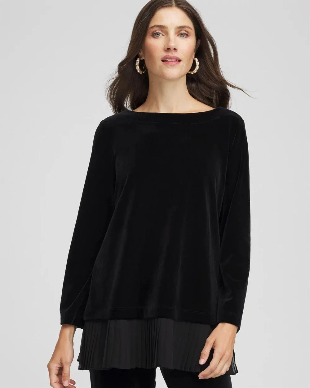 Travelers ™ Chiffon Hem Velvet Tunic
