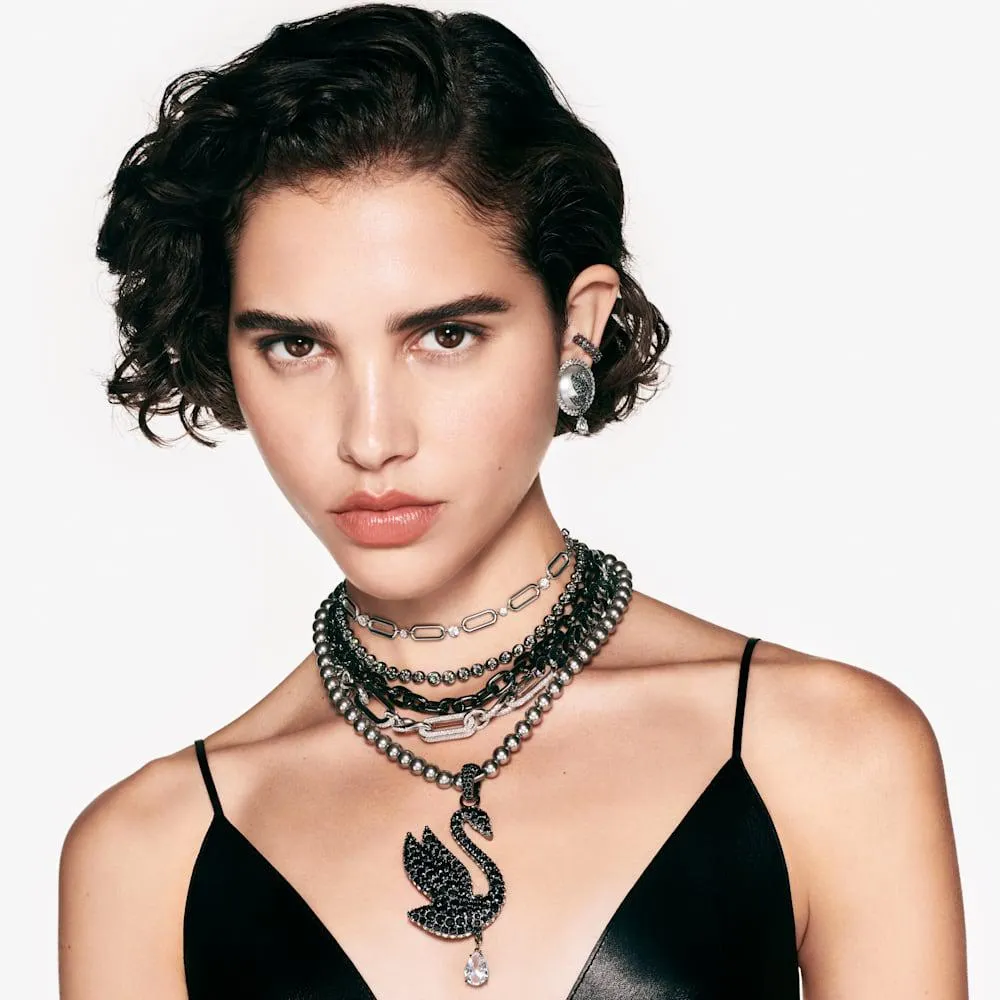 Collar Imber Tennis, Talla redonda, Gris, Recubrimiento en rutenio