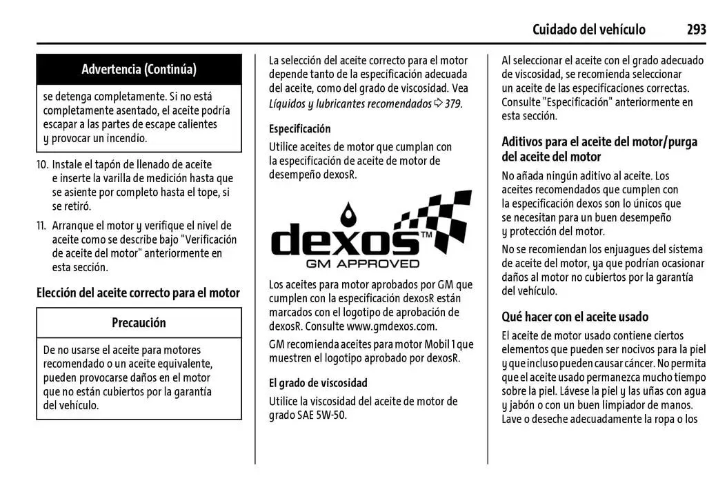 Catálogo de Chevrolet Corvette Stingray Manual del propietario 22 de enero al 31 de diciembre 2025 - Pagina 294