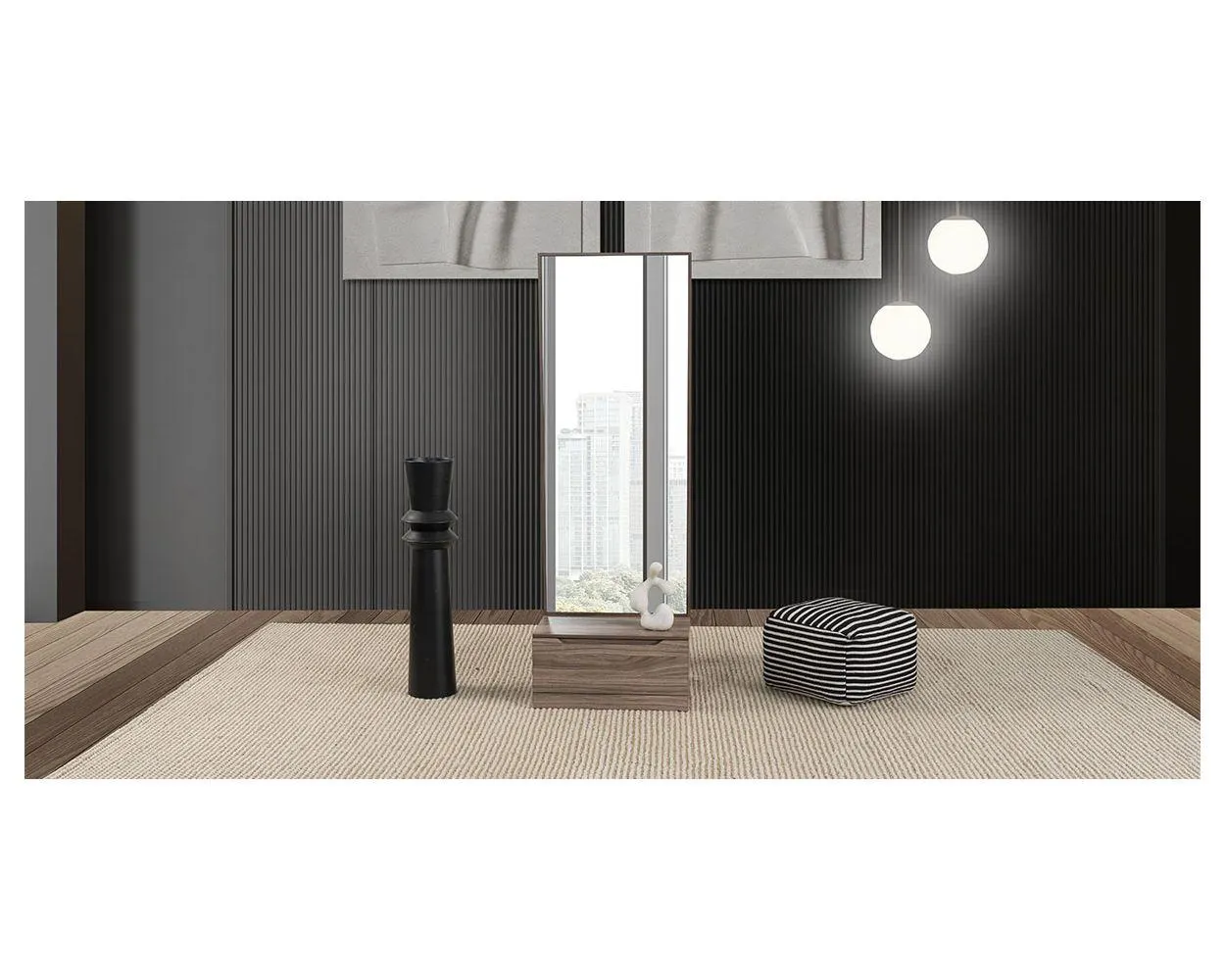 Espejo Vertical Eslovenia Café Nogal