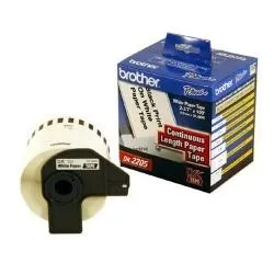 Brother Etiquetas de Papel Continuo DK2205 Negro sobre Blanco, 62mm x 30.4m