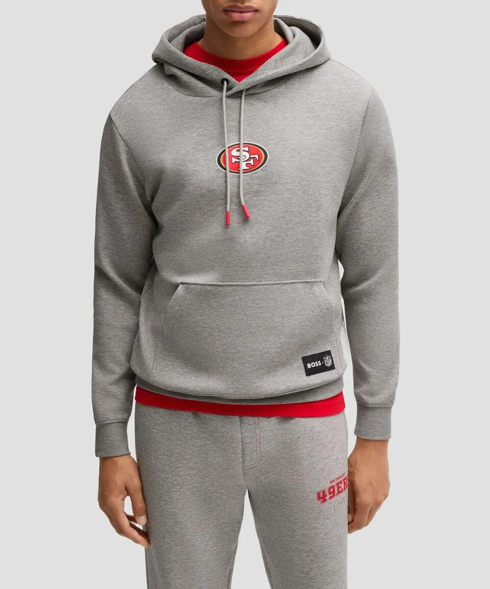 Sudadera Boss x NFL en interlock con capucha y detalle especial de la marca Hombre